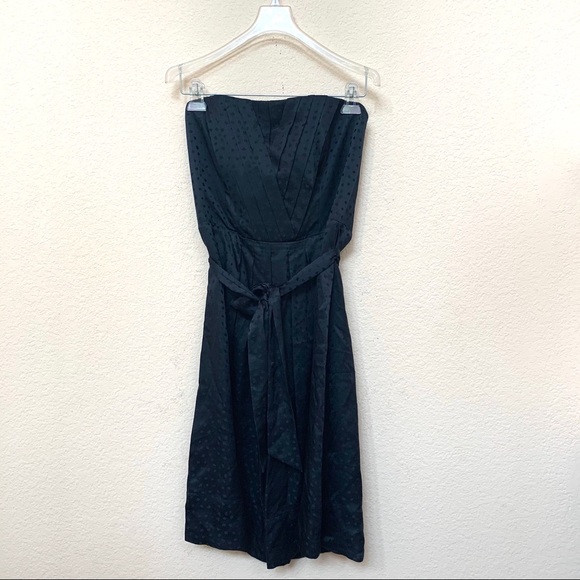 White House Black Market Black Silk Polka Dot Sz 6 - Picture 5 of 11